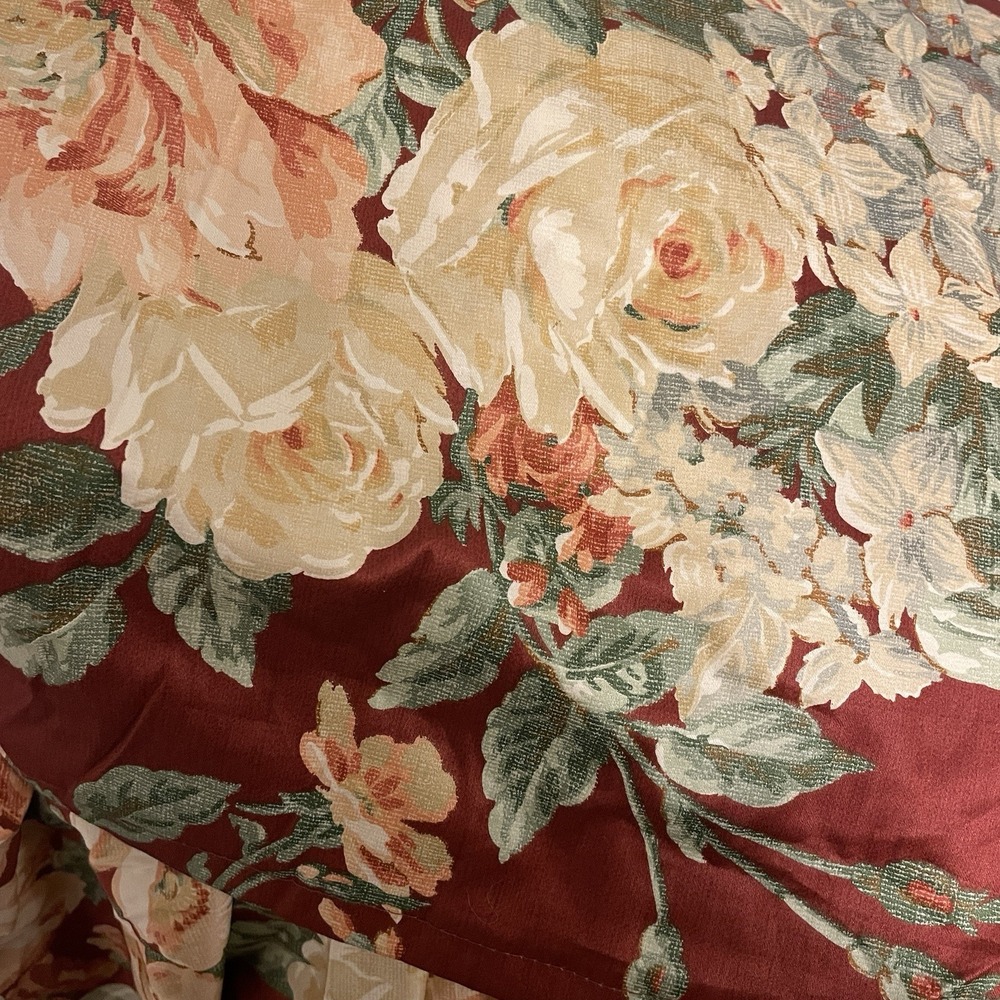 Ralph‎ Lauren Desert Plains Cotton Sateen Queen Floral Bedskirt Roses